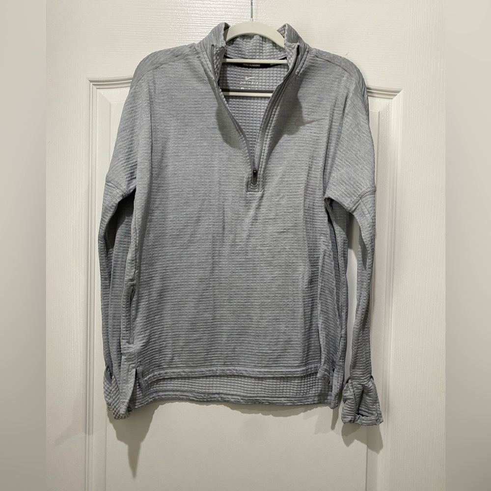 Nike Heather Gray Women's Zip-Up Top